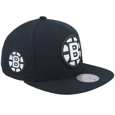 Mitchell&Ness - NHL Svart snapback Keps - Boston Bruins Evergreen Black White Vintage Black Snapback @ Hatstore