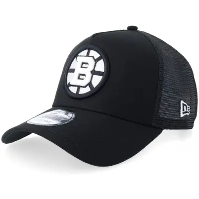New Era - NHL Svart trucker Keps - Boston Bruins 9FORTY Black/White A-frame Trucker @ Hatstore