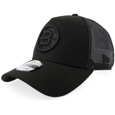 New Era - NHL Svart trucker Keps - Hatstore Exclusive x Boston Bruins 9FORTY Black A-frame Trucker @ Hatstore