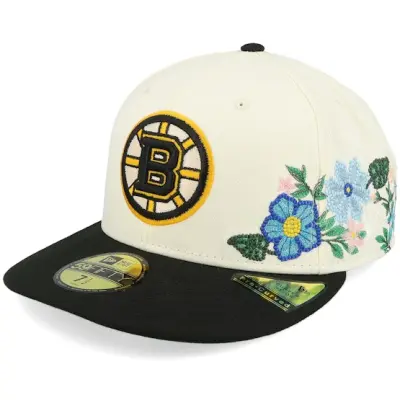 New Era - NHL Vit fitted Keps - Boston Bruins Tonal Florals Off White/Black/Green UV Fitted @ Hatstore