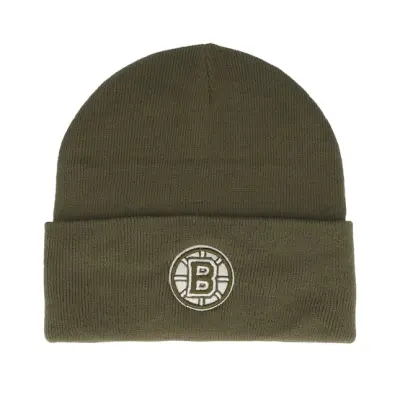 Mitchell&Ness - NHL Grön cuff Beanie - Boston Bruins Fashion Basic Knit Olive Cuff @ Hatstore