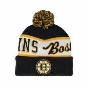 Mitchell&Ness - NHL Svart pom Beanie - Boston Bruins Block Sweep Knit Black Pom @ Hatstore