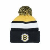 Mitchell&Ness - NHL Svart pom Beanie - Boston Bruins Stripe Knit Yellow Pom @ Hatstore