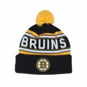 Outerstuff - NHL Svart pom Beanie - Kids Boston Bruins Jacquard Cuffed Knit Black Pom @ Hatstore