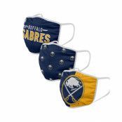 Foco - NHL Blå Mask - Buffalo Sabres 3-Pack NHL Navy Face Mask @ Hatstore