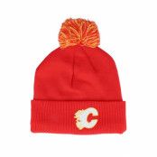 Adidas - NHL Röd pom Beanie - Calgary Flames NHL Cuff Beanie Red Pom @ Hatstore