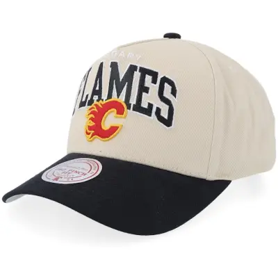 Mitchell&Ness - NHL Beige adjustable Keps - Calgary Flames Pro Crown NHL Sand/Black/Grey A-Frame Adjustable @ Hatstore