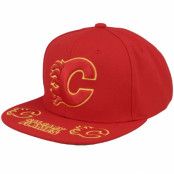 Mitchell&Ness - NHL Röd snapback Keps - Calgary Flames Vintage Hat Trick Red Snapback @ Hatstore