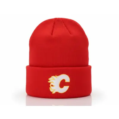 Outerstuff - NHL Röd cuff Beanie - Kids Calgary Flames Knit Beanie Red Cuff @ Hatstore