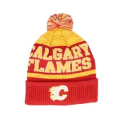 Outerstuff - NHL Röd pom Beanie - Kids Calgary Flames NHL Beanie Red Pom @ Hatstore