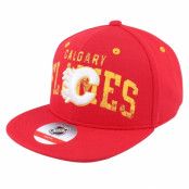 Outerstuff - NHL Röd snapback Keps - Kids Calgary Flames Life Style Printed Flatbrim Red Snapback @ Hatstore