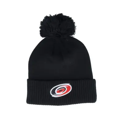 Adidas - NHL Svart pom Beanie - Carolina Hurricanes NHL Cuffed Beanie Black Pom @ Hatstore