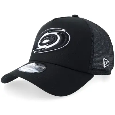 New Era - NHL Svart trucker Keps - Carolina Hurricanes 9FORTY Black/White A-frame Trucker @ Hatstore