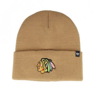 47 Brand - NHL Beige cuff Beanie - Chicago Blackhawks NHL Haymaker Camel Cuff @ Hatstore