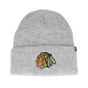47 Brand - NHL Grå cuff Beanie - Chicago Blackhawks Brain Freeze Knit Heather Grey Cuff @ Hatstore