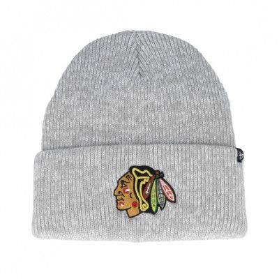 47 Brand - NHL Grå cuff Beanie - Chicago Blackhawks Brain Freeze Knit Heather Grey Cuff @ Hatstore