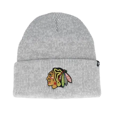 47 Brand - NHL Grå cuff Beanie - Chicago Blackhawks Brain Freeze Knit Heather Grey Cuff @ Hatstore