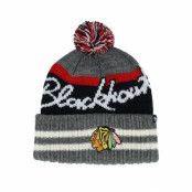 47 Brand - NHL Grå pom Beanie - Chicago Blackhawks Hyperbolic 47 Cuff Beanie Charcoal/Black/Red Pom @ Hatstore