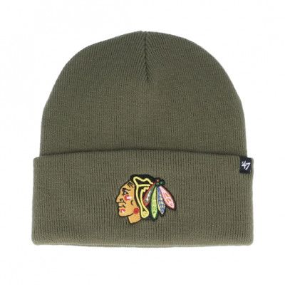47 Brand - NHL Grön cuff Beanie - Chicago Blackhawks Haymaker Knit Sandalwood Cuff @ Hatstore