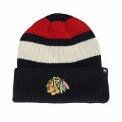 47 Brand - NHL Svart cuff Beanie - Chicago Blackhawks Clubhouse Jennings Beanie Black/White/Red Cuff @ Hatstore