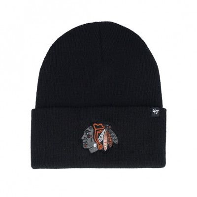 47 Brand - NHL Svart cuff Beanie - Chicago Blackhawks Haymaker 47 Beanie Black Cuff @ Hatstore