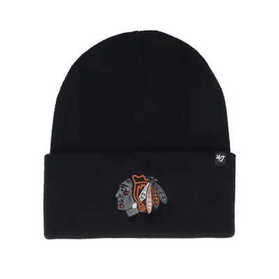 47 Brand - NHL Svart cuff Beanie - Chicago Blackhawks Haymaker 47 Beanie Black Cuff @ Hatstore