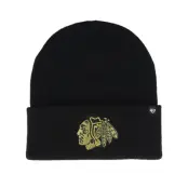47 Brand - NHL Svart cuff Beanie - Chicago Blackhawks Haymaker 47 Metallic Black Cuff @ Hatstore