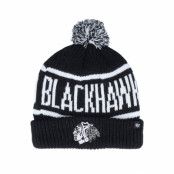 47 Brand - NHL Svart cuff Beanie - Chicago Blackhawks NHL Calgary 47 Cuff Black Pom @ Hatstore