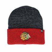 47 Brand - NHL Svart cuff Beanie -"Chicago Blackhawks NHL Two Tone Brain Freeze Black/Red Cuff"@ Hatstore