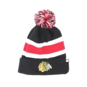 47 Brand - NHL Svart pom Beanie - Chicago Blackhawks Breakaway Knit Black Pom @ Hatstore