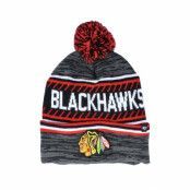 47 Brand - NHL Svart pom Beanie - Chicago Blackhawks Ice Cap Black/Red Pom @ Hatstore