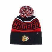 47 Brand - NHL Svart pom Beanie - Chicago Blackhawks NHL Stylus 47 Cuff Black Pom @ Hatstore