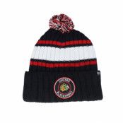 47 Brand - NHL Svart pom Beanie - Chicago Blackhawks Plateau 47 Cuff  Beanie Black/White/Red Pom @ Hatstore