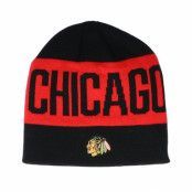 Adidas - NHL Svart traditionalbeanie Beanie - Chicago Blackhawks 19 Black/Red Beanie @ Hatstore