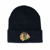 American Needle - NHL Svart cuff Beanie - Chicago Blackhawks Knit Black Cuff @ Hatstore