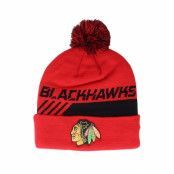 Fanatics - NHL Röd pom Beanie - Chicago Blackhawks Locker Room Pom Athl Red Pom @ Hatstore