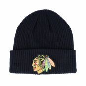 Fanatics - NHL Svart cuff Beanie - Chicago Blackhawks Core Knit Black Cuff @ Hatstore