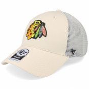 47 Brand - NHL Beige trucker Keps - Chicago Blackhawks NHL Branson MVP Natural Trucker @ Hatstore