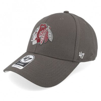 47 Brand - NHL Grå adjustable Keps - Chicago Blackhawks Metallic Snap Mvp Graphite Adjustable @ Hatstore