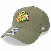 47 Brand - NHL Grön adjustable Keps - Chicago Blackhawks Mvp Sandalwood Adjustable @ Hatstore