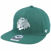 47 Brand - NHL Grön snapback Keps - Hatstore Exclusive x Chicago Blackhawks No Shot Captain Dark Green Snapback @ Hatstore