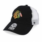 47 Brand - NHL Svart adjustable Keps - Chicago Blackhawks Blue Hill 47 Closer Mesh Black/White Unconstructed @ Hatstore