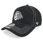 47 Brand - NHL Svart adjustable Keps - Chicago Blackhawks Contrast Stitch 47 Mvp Dt Black A-frame Adjustable @ Hatstore