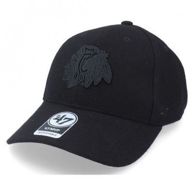47 Brand - NHL Svart adjustable Keps - Chicago Blackhawks Melton Snap Mvp Black Adjustable @ Hatstore