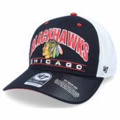 47 Brand - NHL Svart adjustable Keps - Chicago Blackhawks Top Corner Mvp DP Black/White Trucker @ Hatstore