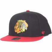 47 Brand - NHL Svart snapback Keps - Chicago Blackhawks Sure Shot Two Tone Black Snapback @ Hatstore