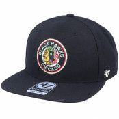 47 Brand - NHL Svart snapback Keps - Hatstore Exclusive x Chicago Blackhawks Captain No Shot Vintage Black Snapback @ Hatstore