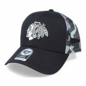 47 Brand - NHL Svart trucker Keps - Chicago Blackhawks Back Switch Mvp Black/Camo Trucker @ Hatstore