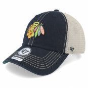 47 Brand - NHL Svart trucker Keps - Chicago Blackhawks NHL Trawler Clean Up Black Trucker @ Hatstore