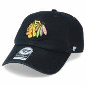 47 Brand - NHL Svart unconstructed Keps - Chicago Blackhawks Clean Up Dad Cap Black Adjustable @ Hatstore